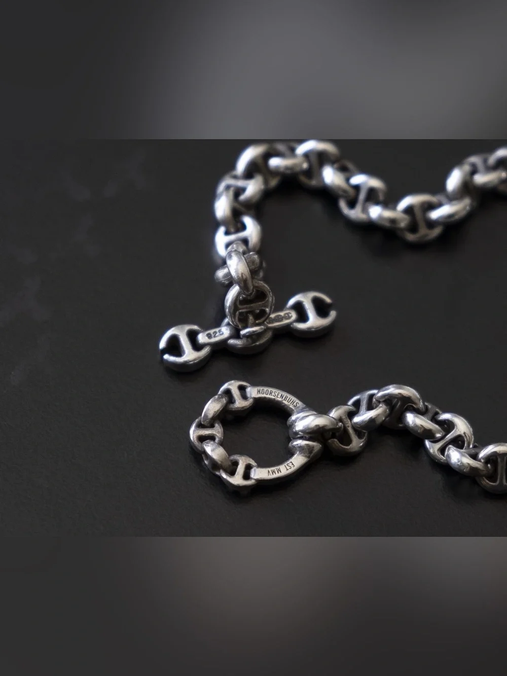Hoorsenbuhs 5MM OPEN-LINK BRACELET .925 Sterling Silver w/ Diamond accents